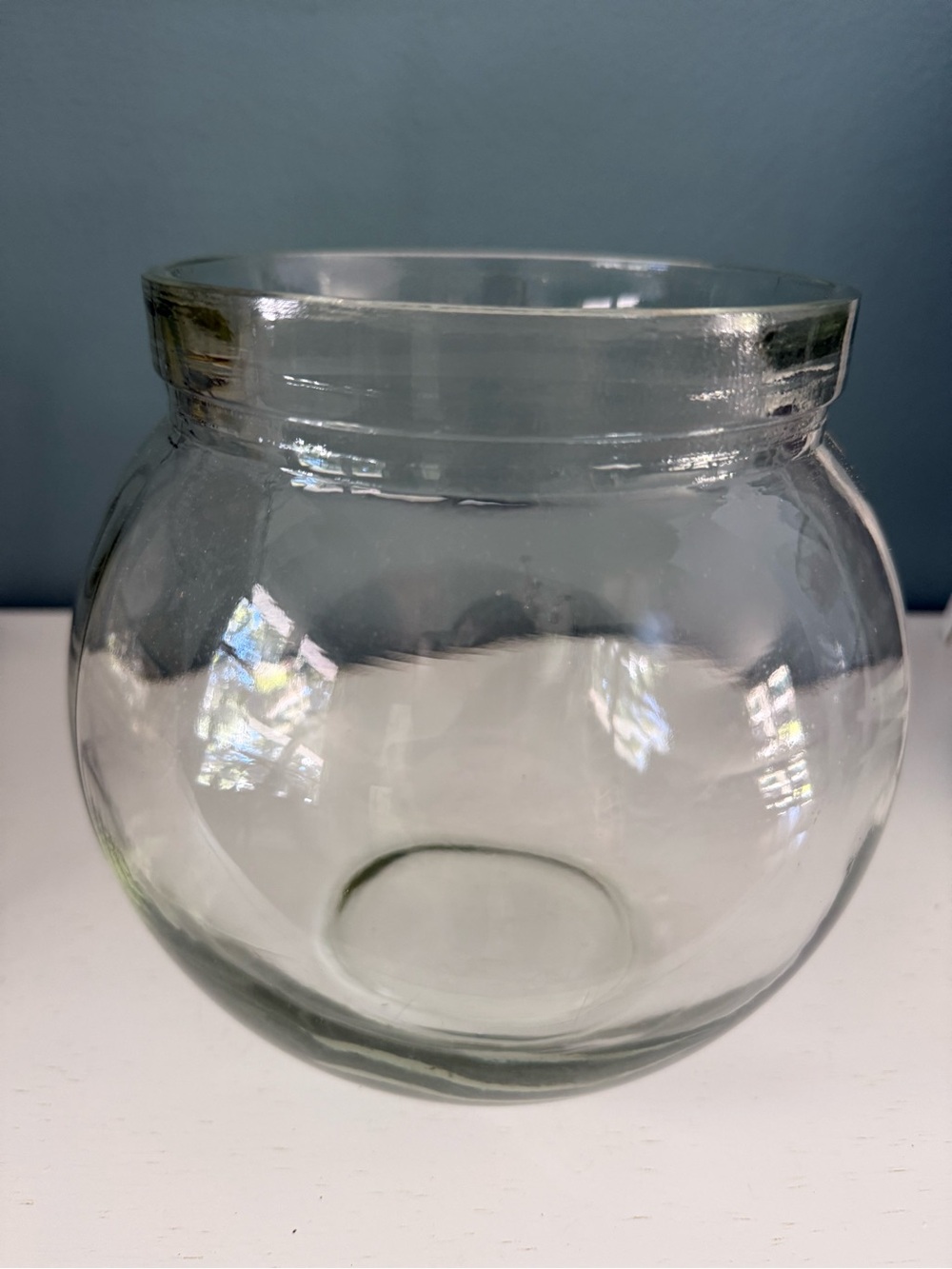 Vintage 1970s/80s Clear Glass Cookie Jar Biscuit Jar Canister